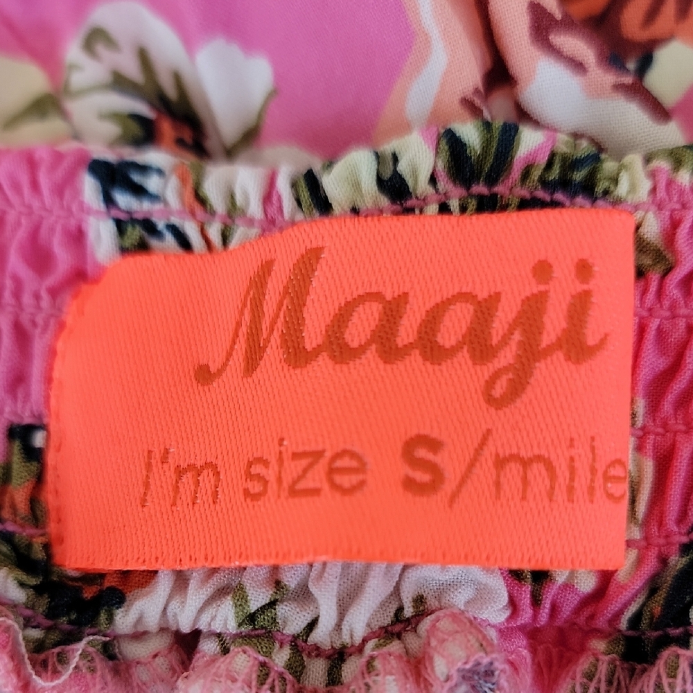 Maaji Womens Lisse Pink Floral Print Maxi Dress Size S - Picture 8 of 8